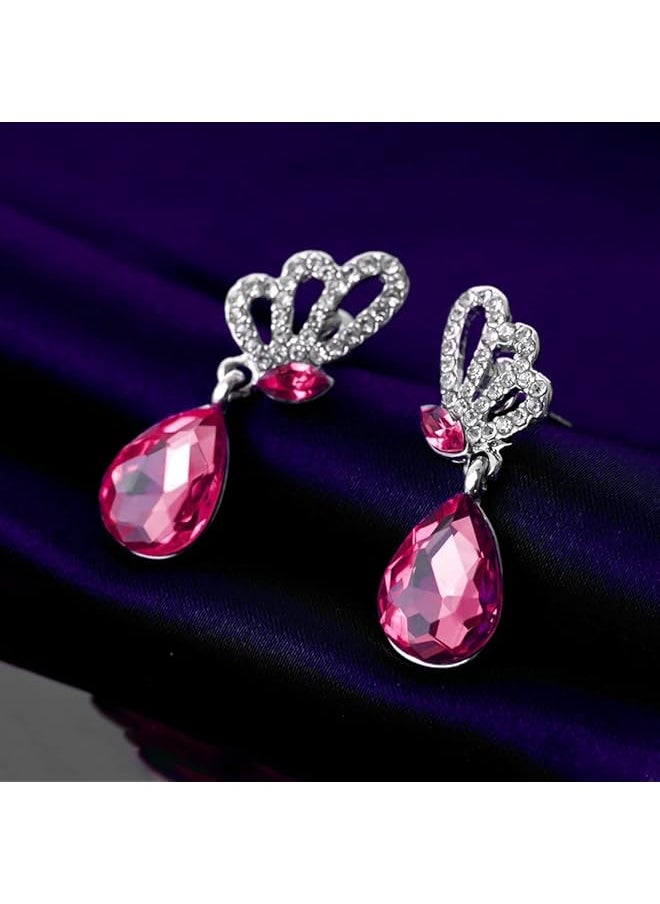 YELLOW CHIMES - Splendid Collection A5 Grade Crystals Butterfly Drop Earrings For Women And Girls - Image 1