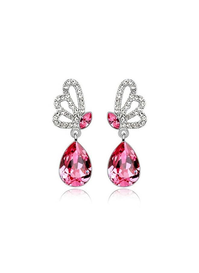 YELLOW CHIMES - Splendid Collection A5 Grade Crystals Butterfly Drop Earrings For Women And Girls - Image 1