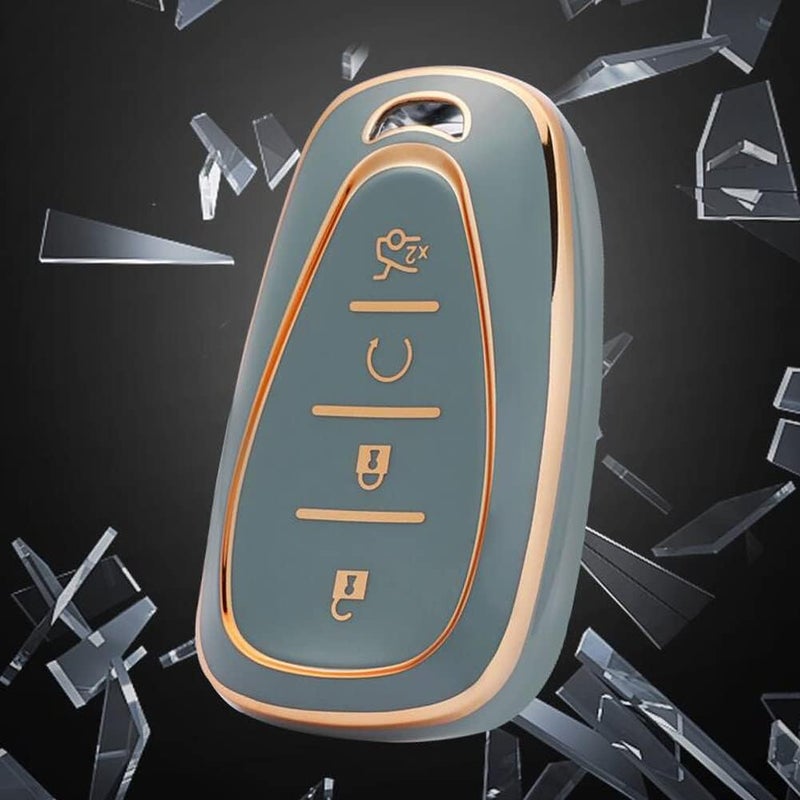 woobles Car Smart Key Case,  Remote Control Key Case 4 Button Car Key TPU Case Portable 360 Degree Coverage Key Case Universal Fit for Car Remote Control Key - Image 3