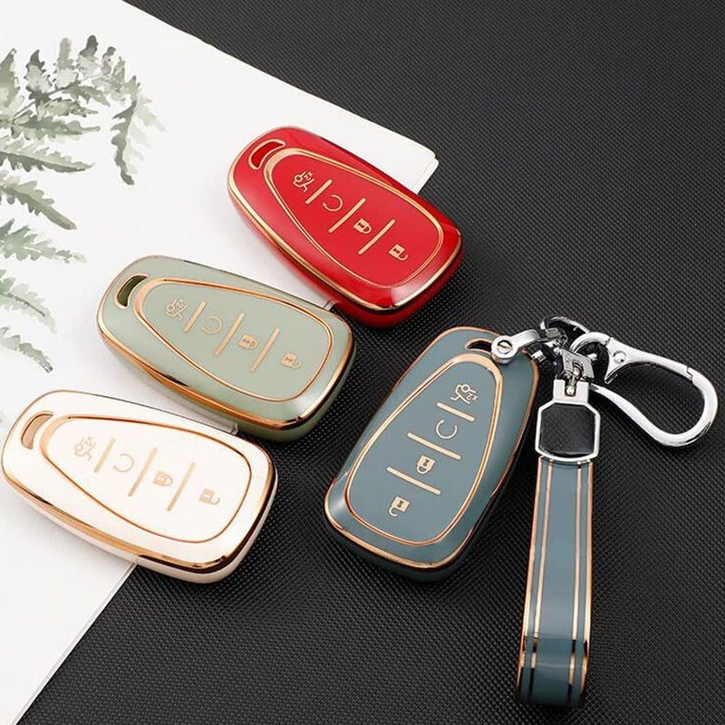 woobles Car Smart Key Case,  Remote Control Key Case 4 Button Car Key TPU Case Portable 360 Degree Coverage Key Case Universal Fit for Car Remote Control Key - Image 2