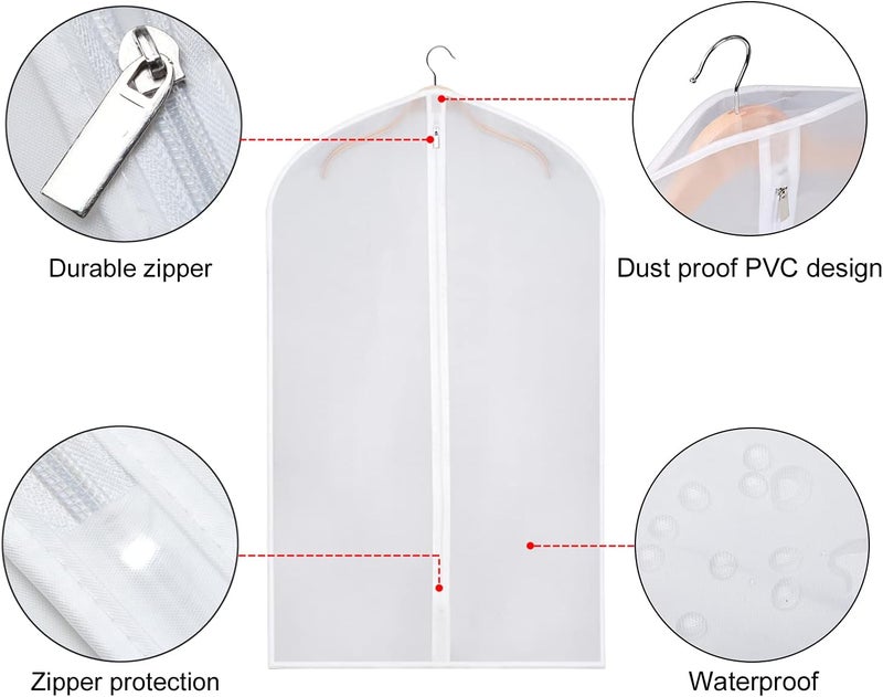 Zilink Clear Garment Bags Suit Bag for Storage 40-inch with Sturdy Zipper Dust-Proof Suit Cover Protector for Suit, Coat, Dress Clothes Cover Storage, Set of 15 - Image 4
