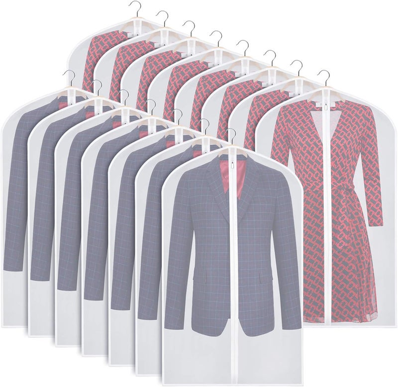 Zilink Clear Garment Bags Suit Bag for Storage 40-inch with Sturdy Zipper Dust-Proof Suit Cover Protector for Suit, Coat, Dress Clothes Cover Storage, Set of 15 - Image 1