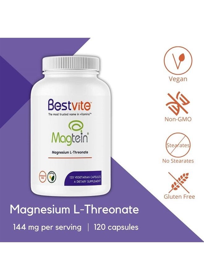 Magtein Magnesium L-Threonate Capsules - 2000mg per Serving (120 Vegetarian Capsules) - Patented and Bioavailable Magnesium - No Stearates - No Fillers - Vegan - Non GMO - Gluten Free - pzsku/ZBEBCAE2810448E623A11Z/45/_/1687907917/b0cc51d8-e55e-4ed9-9b73-ed47992ec23b