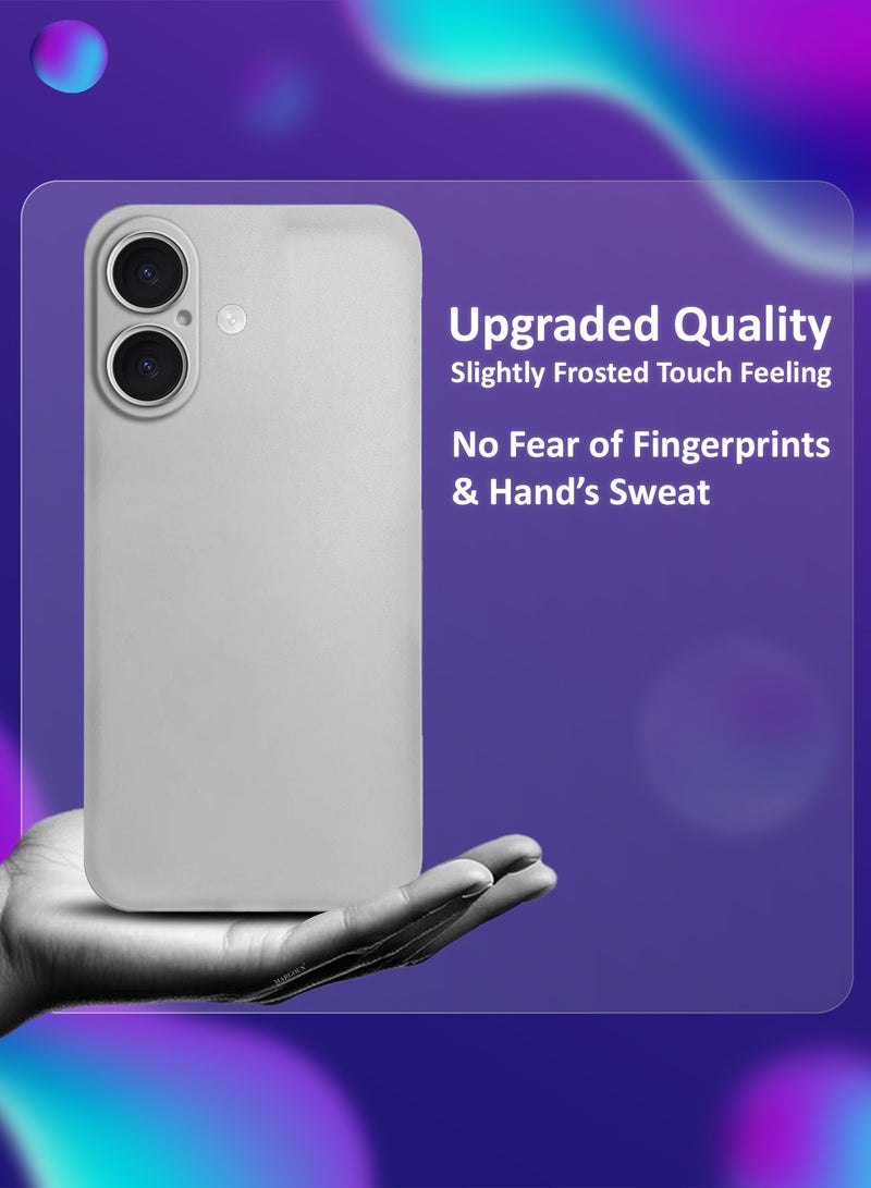 CATANES Thin Case for iPhone 16 Plus , Back Cover Sturdy Durable Ultra-Thin Case Drop Protection Cover Clear - Light Grey - Image 2