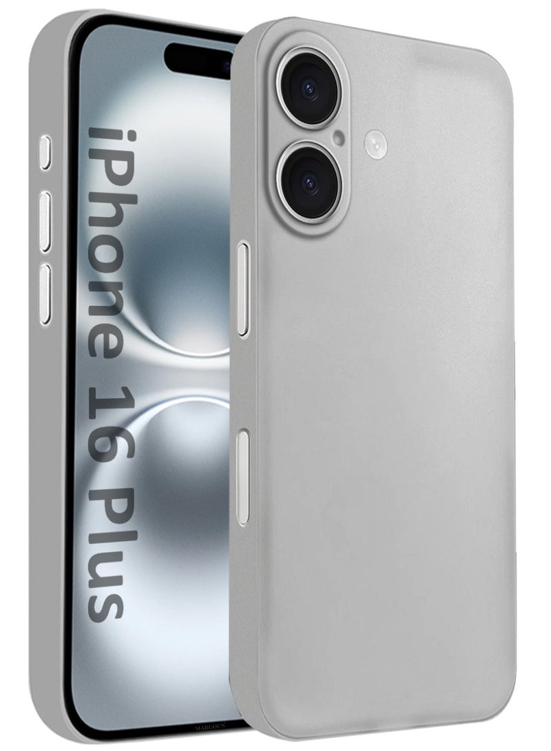 CATANES Thin Case for iPhone 16 Plus , Back Cover Sturdy Durable Ultra-Thin Case Drop Protection Cover Clear - Light Grey - Image 1