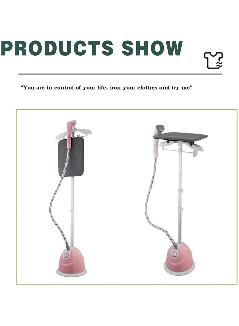Garment Steamer Upright 1600W Fabric Steamer for Clothes Heavy Duty Hanging Clothes Steamer, 10 Steam Levels, 1.6L Water Tank, with Ironing Board Hangers,Pink - Image 2