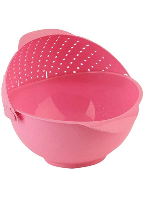 svk dream SVK Dream 1PC Rice Pulses Fruits Vegetables Noodles Pasta Washing Bowl & Strainer/Kitchen Drain Basket Rinse Bowl (Random Color)  - Image 1