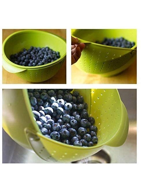svk dream SVK Dream 1PC Rice Pulses Fruits Vegetables Noodles Pasta Washing Bowl & Strainer/Kitchen Drain Basket Rinse Bowl (Random Color)  - Image 5