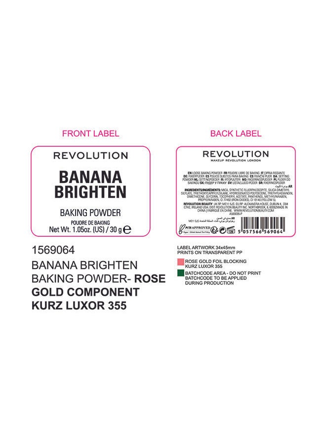 REVOLUTION - Makeup Revolution Banana Brighten Baking Powder - Image 1