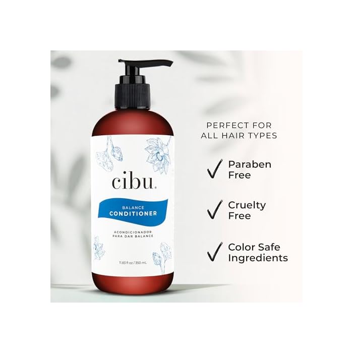 CIBU Balance Conditioner 30063 Nutrient-Rich Formula Moisturizes, Strengthens & Repairs Dry Hair | Sulfate-Free for All Hair Types/Textures | Gentle for Daily Use for Clean, Healthy Shine 11.83oz - Image 3