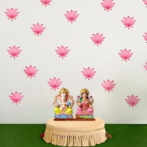 SpecialYou.in SpecialYou® Diwali Decoration for Home with Lotus Wall Stickers for Festive Decor, Lotus Wall Stickers for Living Room, Stickers for Pooja Room, Deepavali Decoration Items- 20Pcs(2 Sheets) - Image 1