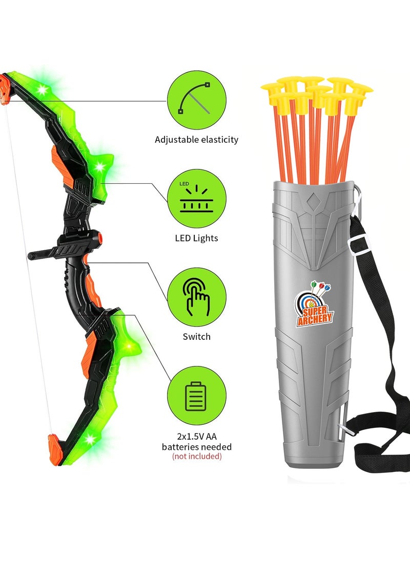 Gonice Kids Bow and Arrow Set, LED Light Up Archery Toy Set, 10 Suction Cup Arrows, Target & Quiver, Indoor and Outdoor Kids Toys for Children Boys Girls  - Image 5