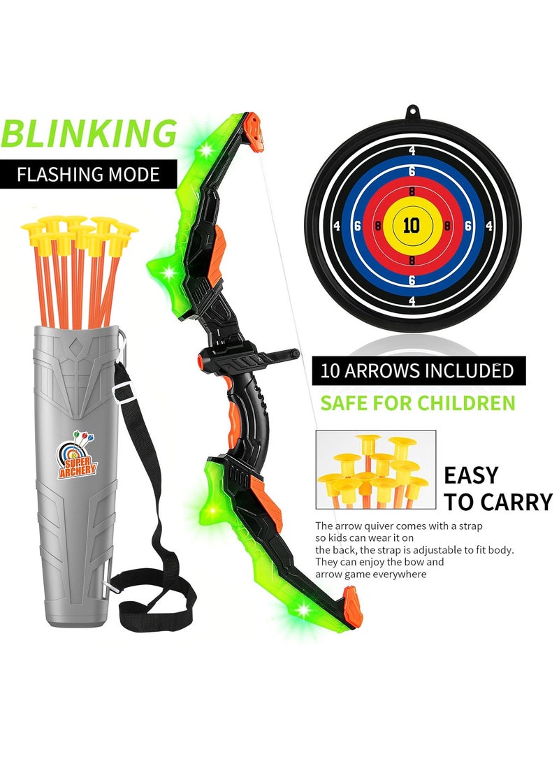 Gonice Kids Bow and Arrow Set, LED Light Up Archery Toy Set, 10 Suction Cup Arrows, Target & Quiver, Indoor and Outdoor Kids Toys for Children Boys Girls  - Image 4