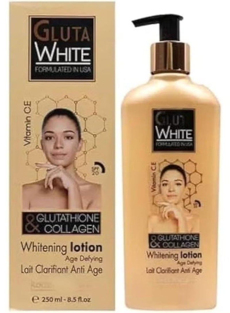 Gluta White Body Whitening Lotion with Glutathione and Collagen 250ml - Image 1