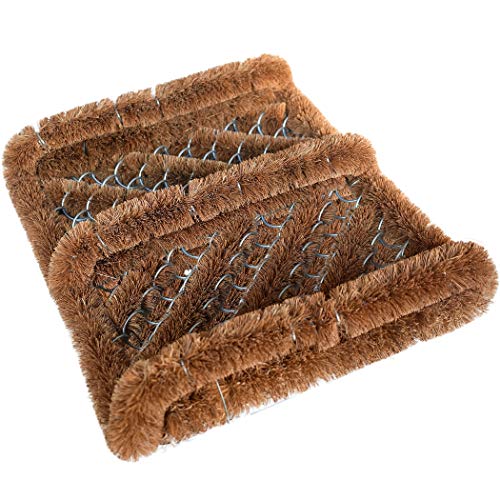 NINAMAR Natural Coir Boot Scraper Door Mat - 13 x 12 inch - 2 Pack - Image 1