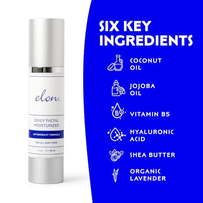 Elon Daily Facial Moisturizer for Women - Hyaluronic Acid Moisturizer w/Coconut Oil & Jojoba Oil – Reduce Signs of Fine Lines & Wrinkles - Suitable for All Skin Types (1.7 Oz) - Image 2