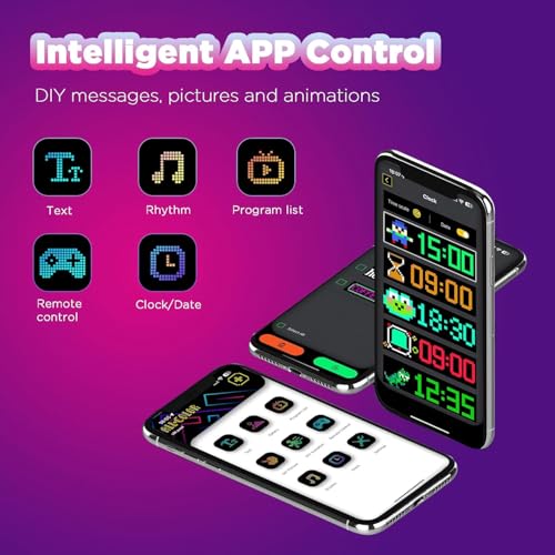 AutoBizarre Flexible Waterproof DIY Customizable LED Matrix Panel Display Screen Sign Board with Mobile Application and Remote Control for Cars, Home, Office, Shops etc (Multicolor, Large- 60x12 Cm) - Image 4