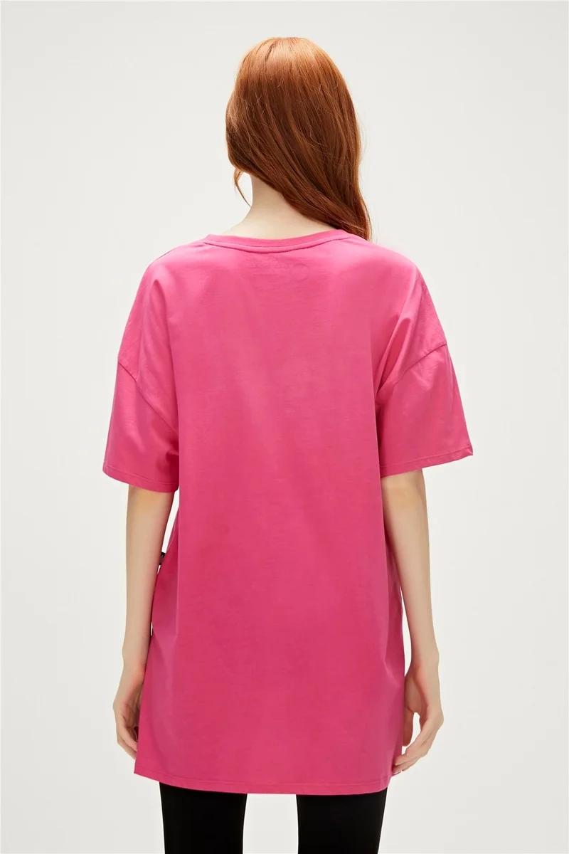 باد بير Aliana Oversize T-Shirt Fuchsia Pink Basic Women's T-Shirt10
