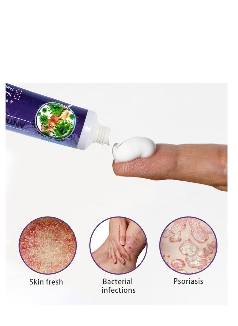 Sumifun عبوة من 2 كريم مضاد للبكتيريا - للاستخدام الموضعي على الجلد لعلاج التهاب الجلد، قشرة الرأس، قدم الرياضي، حكة الفخذ، الصدفية، الشرى، الإكزيما - فعال ضد العدوى الفطرية والبكتيرية - مرطب - Image 3