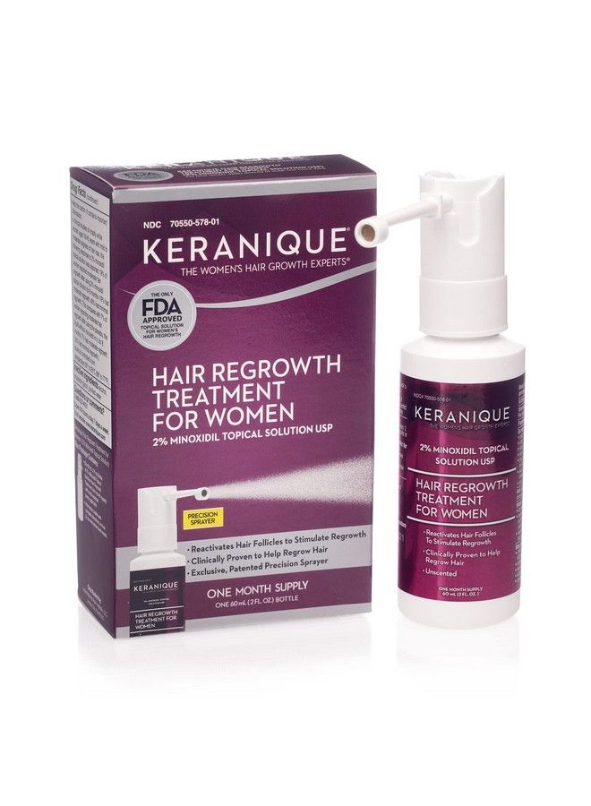 Keranique Hair Regrowth Treatment Extended Nozzle Sprayer 2% Minoxidil 30 Day Supply Regrow Thickerlooking Hair Helps Revitalize Hair Follicles 2 Fl Oz (Pack Of 1)  - Image 2