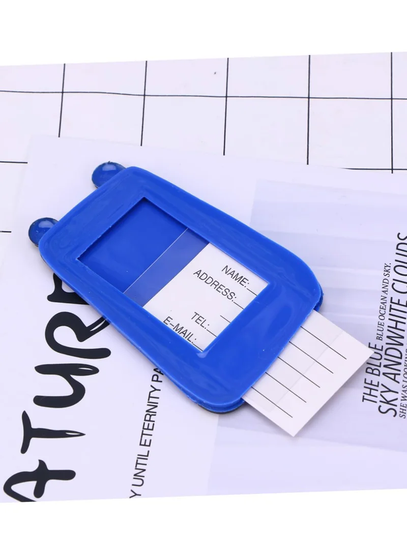 كويزين أرت بطاقة تعريف للأمتعة بتصميم عربة، PVC مرن، أزرق