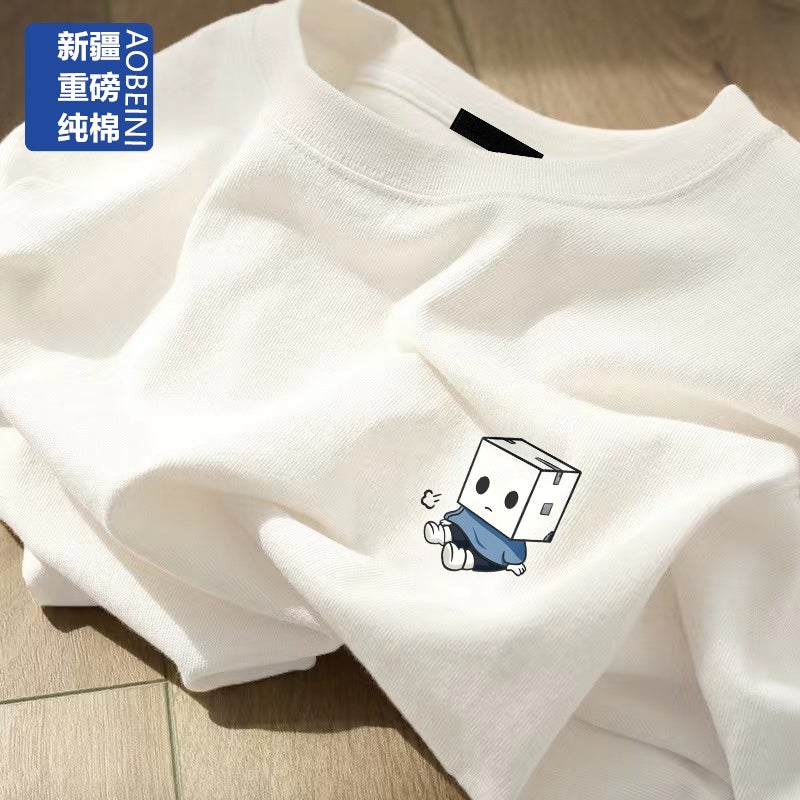 White Short-Sleeved T-Shirt For Women 2024 Slim Large Size Pure Cotton Bottoming Half-Sleeved Top Ins Clothes T-Shirt - Image 1