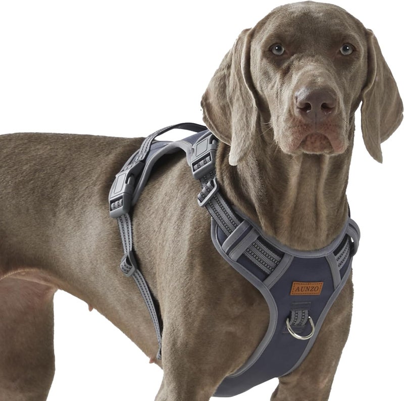 AUNZO Dog Harness X-Large No Pull Easy Walker Escape Proof with Handle Reflective with 2 Leash Clips and 3 Buckles, No Rub No Choke, Newfoundland Alaska German Shepherd Mastiffs, XL - Image 1