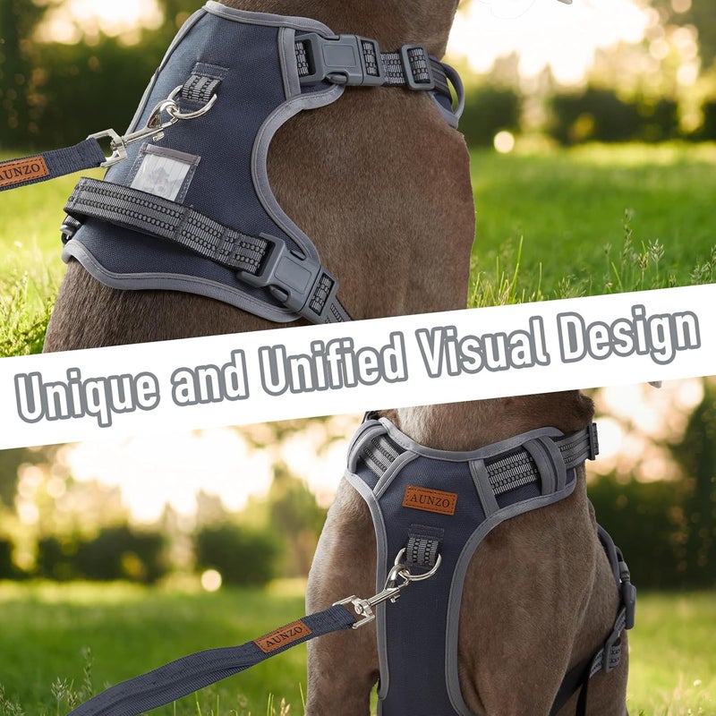 AUNZO Dog Harness X-Large No Pull Easy Walker Escape Proof with Handle Reflective with 2 Leash Clips and 3 Buckles, No Rub No Choke, Newfoundland Alaska German Shepherd Mastiffs, XL - Image 2