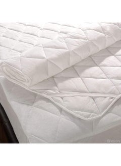 Somerfield Somer Field - Bedding Quilted Fitted Mattress Pad - Elastic Fitted Stretchable Mattress Protector - Machine Washable Mattress Topper - Quilted - White (200 X 200 Cm)  - Image 5