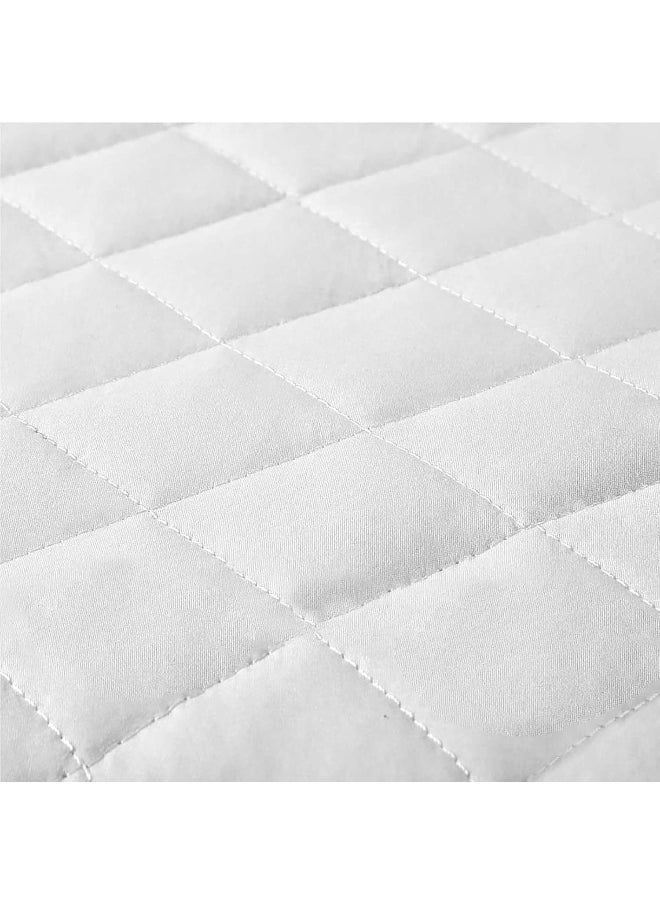 Somerfield - Somer Field - Bedding Quilted Fitted Mattress Pad - Elastic Fitted Stretchable Mattress Protector - Machine Washable Mattress Topper - Quilted - White (200 X 200 Cm) - Image 1
