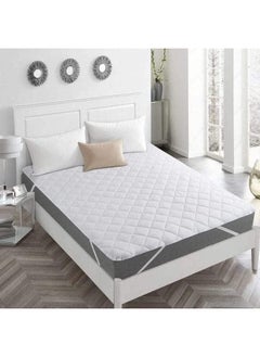 Somerfield Somer Field - Bedding Quilted Fitted Mattress Pad - Elastic Fitted Stretchable Mattress Protector - Machine Washable Mattress Topper - Quilted - White (200 X 200 Cm)  - Image 1