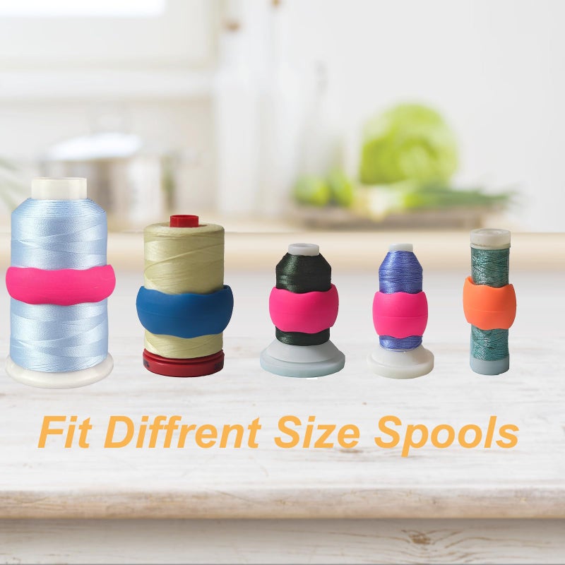 Simthread 100pcs Upgraded Thread Holder/Spool Huggers Compatible with Larger spools- Keep Thread Spool Neat&Organized for Sewing and Embroidery Machine Thread Spools - Image 2