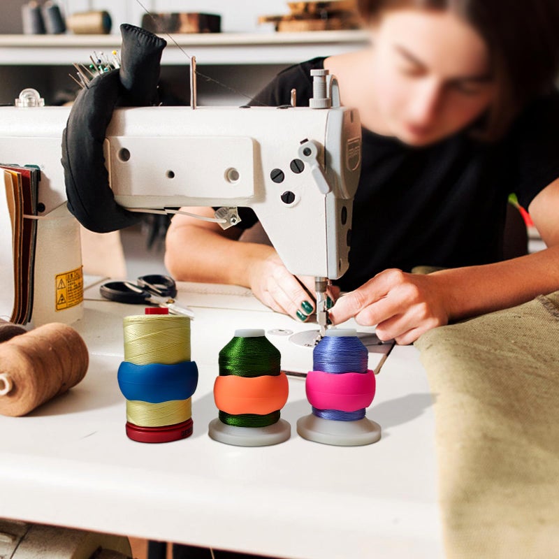 Simthread 100pcs Upgraded Thread Holder/Spool Huggers Compatible with Larger spools- Keep Thread Spool Neat&Organized for Sewing and Embroidery Machine Thread Spools - Image 5