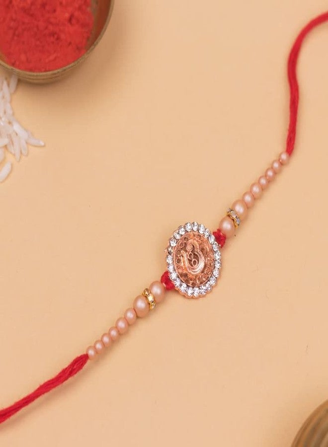 Vibrant Green Diamond Rakhi Rakhi For Brother| rakhi online - Image 3