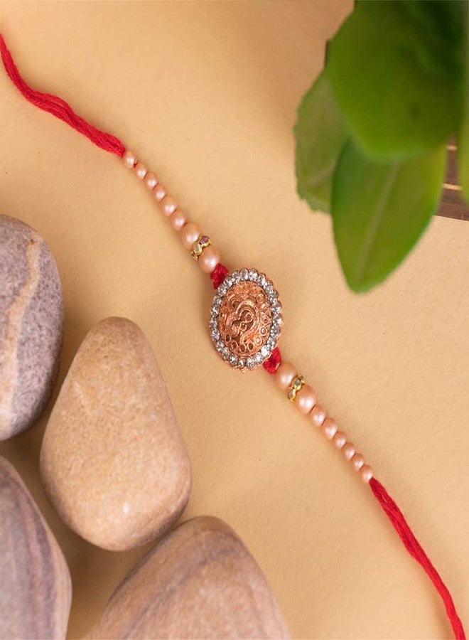 Vibrant Green Diamond Rakhi Rakhi For Brother| rakhi online - Image 2