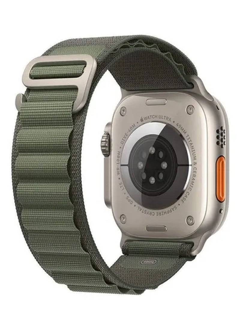 Rabos - 2Pack for Apple Watch Alpine Loop Band 49mm/45mm/44mm Nylon Woven Sport Strap Compatible with iWatch Series 8/Ultra/7/SE/6/5/4/3/2/4 Green/Orange - Image 1