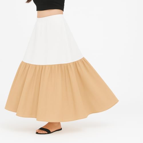 SEER Women's Cotton Cancan Hoop Less Underskirt Petticoat Wedding Crinoline Volume Extension for Lehenga, Gown and Floor Length Skirt Free Size Waist Beige - Image 2