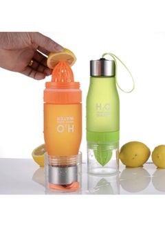 BLUE CORAL Water Bottle Squeezed Juice Lemon Juice Fruit Infuser Drinkware For Outdoor Sports My Shaker Drinking Bottle, Blue  - Image 4