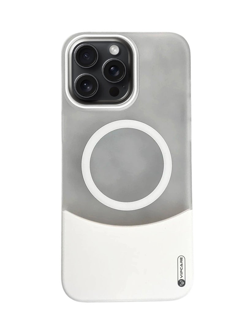 Vipcare Iphone 14 Pro Matte Duo Magcase Drop Protection and Scratch proof Iphone 14 Pro Magsafe Magnetic Wireless chanrging Iphone Case White - Image 1