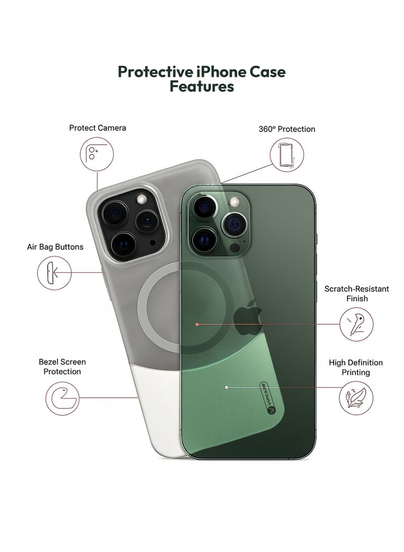 Vipcare Iphone 14 Pro Matte Duo Magcase Drop Protection and Scratch proof Iphone 14 Pro Magsafe Magnetic Wireless chanrging Iphone Case White - Image 4
