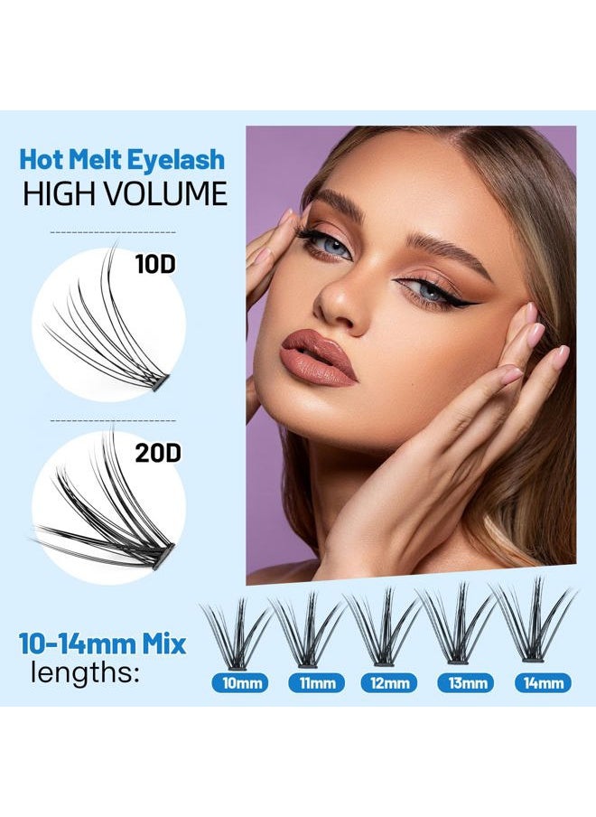 Bodermincer Lash Extension 240pcs C Curl 10D/20D Cluster 8/9/10/11/12mm,10/11/12/13/14mm,12/13/14/15/16mm Mixed Individual Cluster Lashes (10D+20D 10/11/12/13/14mm and Under Eyelashes)  - Image 4
