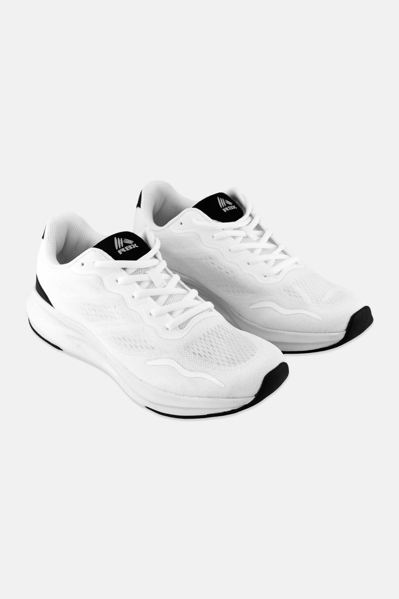 RBX Men Brand Logo Lace Up Running Shoes, White  - Image 1