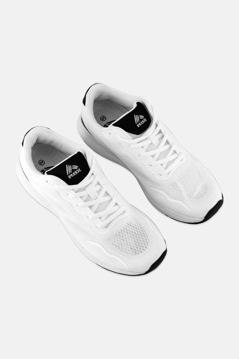 RBX Men Brand Logo Lace Up Running Shoes, White  - Image 4