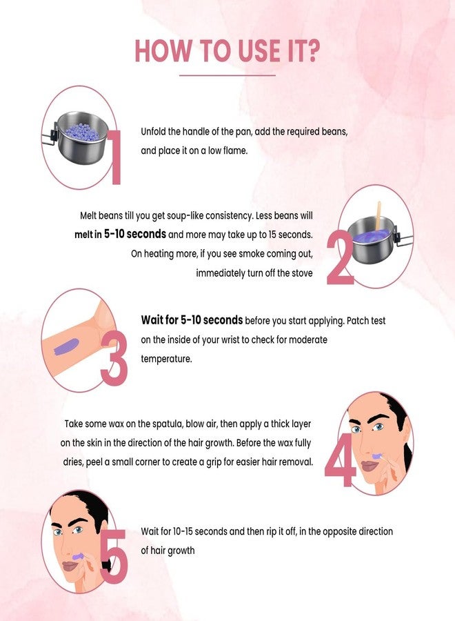 CUVLY Wax Brazilian Stripless Painless Hair Removal For Men & Women| Quick & Easy Tan Removal Waxing For Face, Armpit & Bikini Areas Beans 100gm (Wax beans Combo) - Image 3
