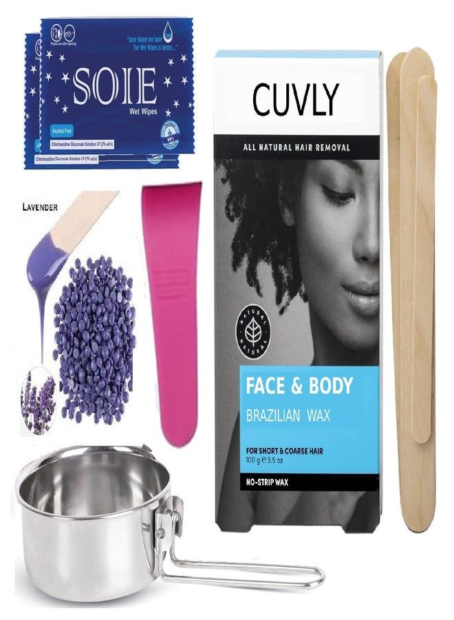 CUVLY Wax Brazilian Stripless Painless Hair Removal For Men & Women| Quick & Easy Tan Removal Waxing For Face, Armpit & Bikini Areas Beans 100gm (Wax beans Combo) - Image 1