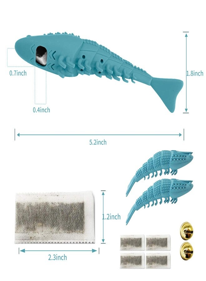 Eeaivnm Cat Toothbrush Catnip Toy,Interactive Rubber Dental Care for Pet Kitten Kitty, Crayfish-Shaped Safe Chewing Toy Tooth Cleaning Resistant Cat Toy(2 Pack) - Image 4