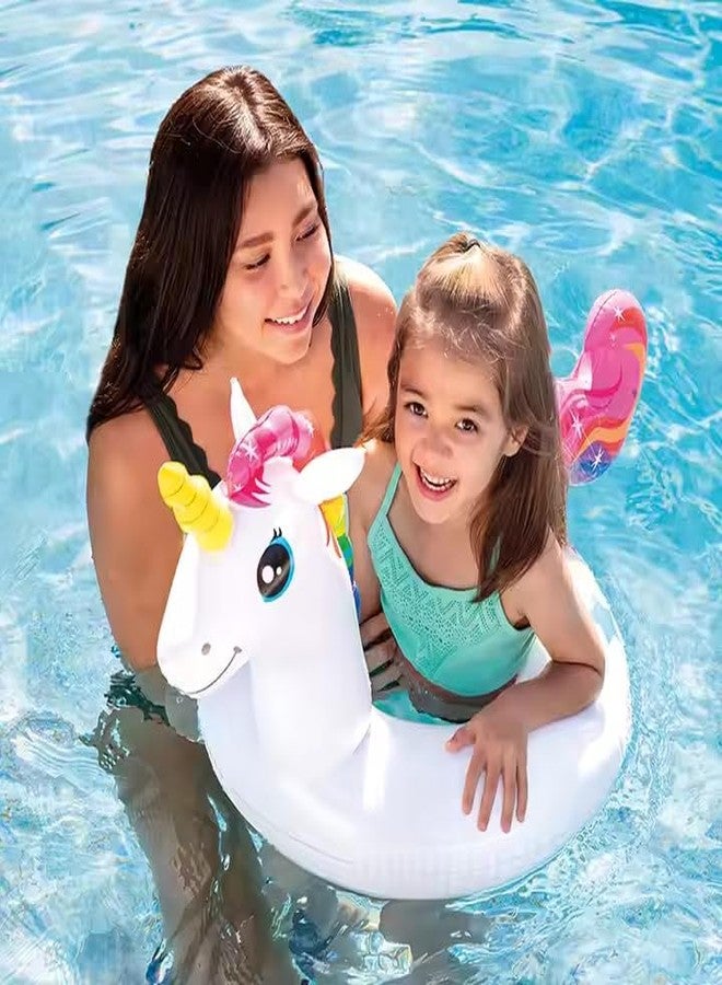 DHARNIX Inflatable Unicorn Pool Float Ring for Kids & Adults | Cute Rainbow Unicorn Swimming Tube with Anti-Leak Valve | Soft PVC Swim Ring for Pool, Beach & Summer Party Fun - Image 4