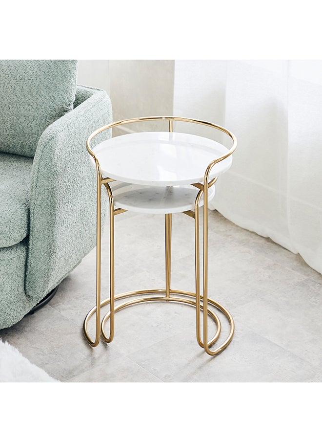Home Box - Vitara Marble Top Nest of Tables - Set of 2 - Image 1