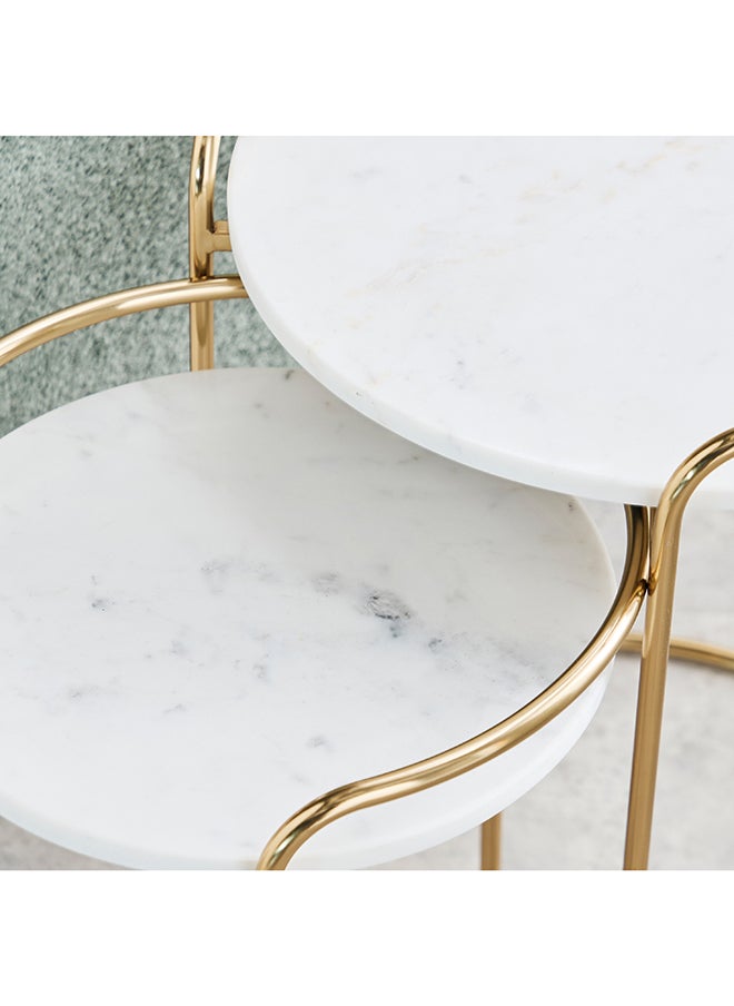 Home Box - Vitara Marble Top Nest of Tables - Set of 2 - Image 1