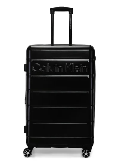 CALVIN KLEIN Ridge Line Hardside Spinner Luggage On Wheels, Ultra Lightweight ABS, 4 Double Wheels Color Black